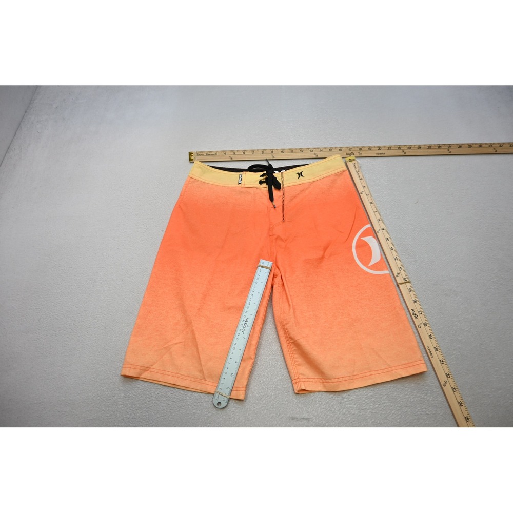 Hurley Board Shorts Mens 30 Orange Yellow Ombre Gradient Logo Swim Trunks EUC